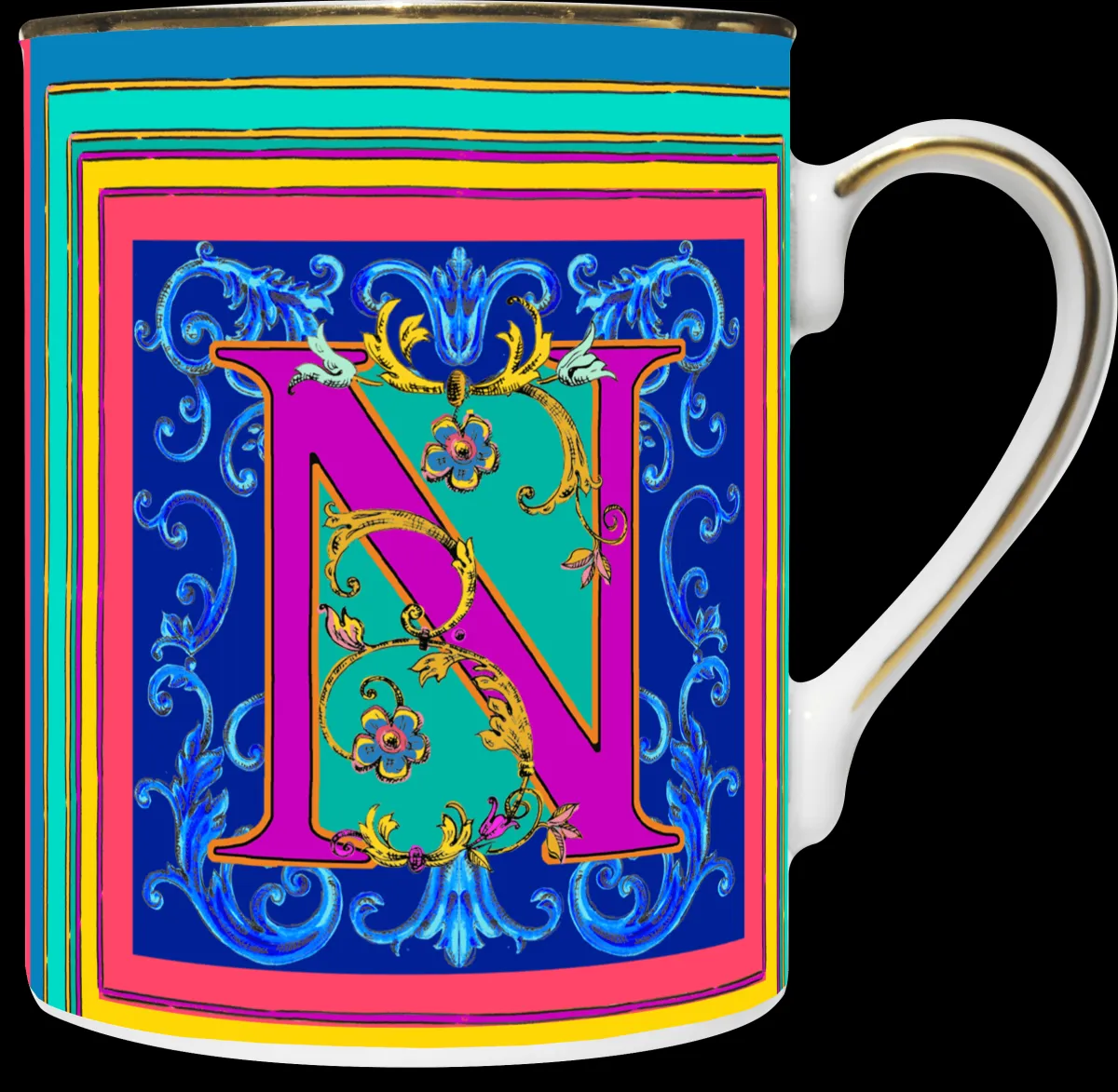 Mug Porcellana Baci Milano Ortigia Lettera N