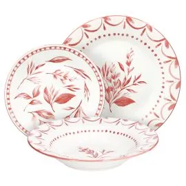 Servizio Piatti 18 Pezzi Coral Loira Rosso