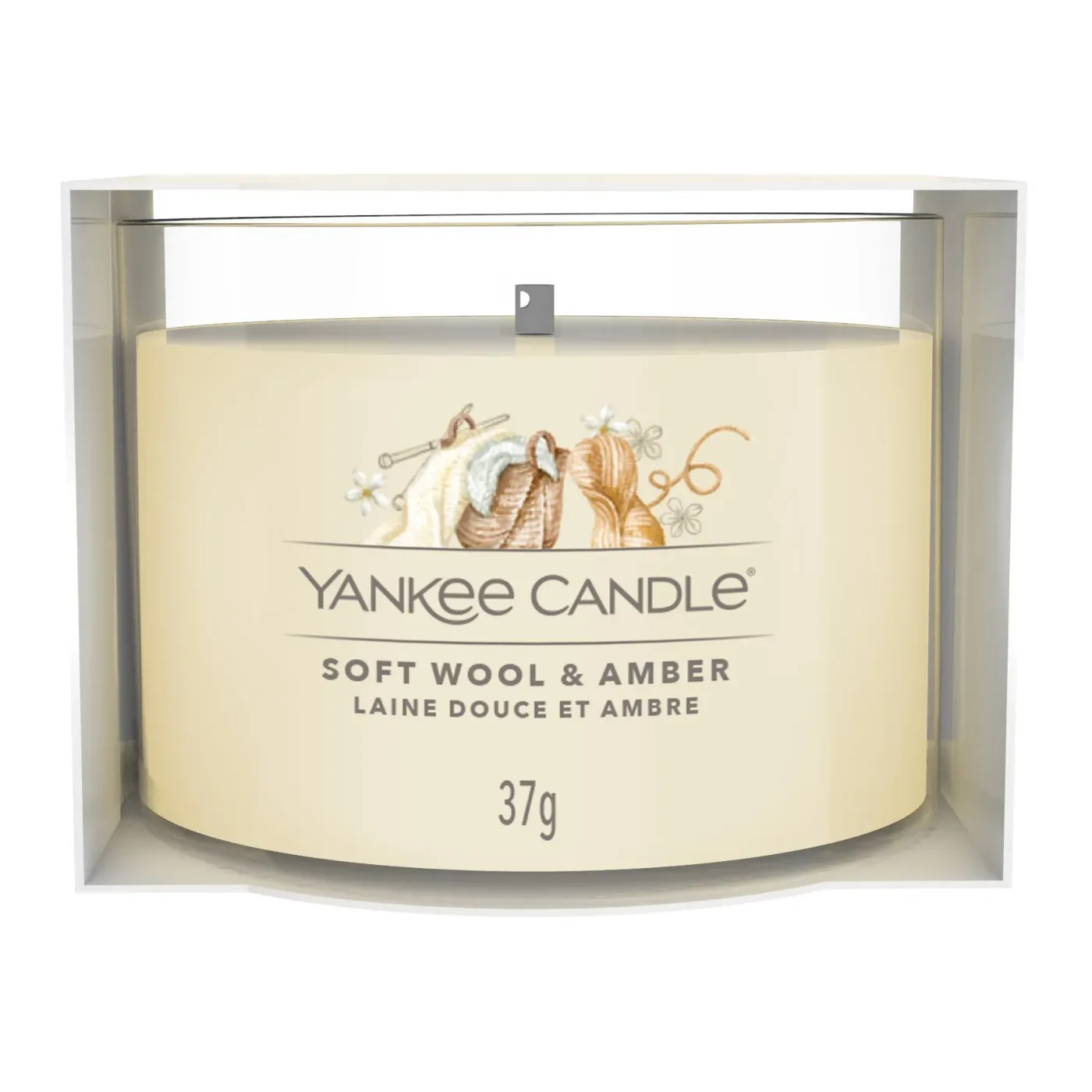 Candela Votiva Vetro Yankee Candle Soft Wool & Amber 37g