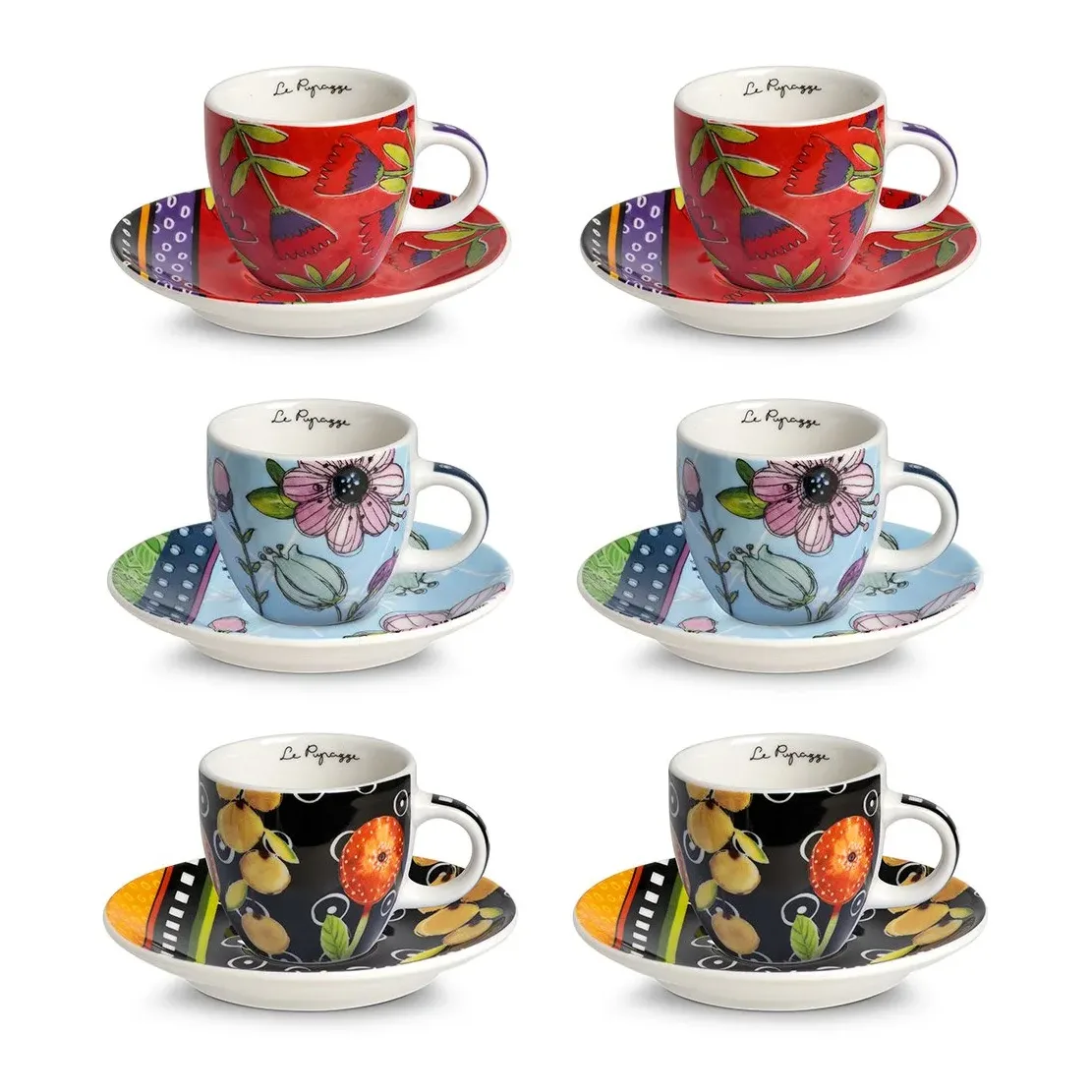 Set 6 Tazzine Caffè con Piattino Egan Le Pupazze 100 ml
