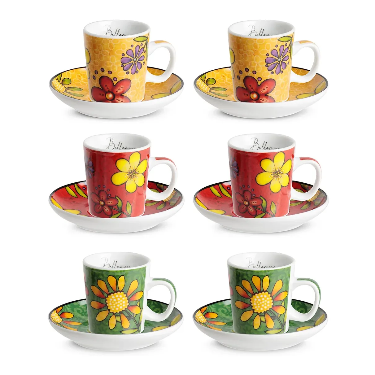 Set 6 Tazzine Caffè Egan Bellamore Porcellana