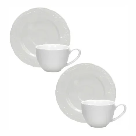 Set 6 Tazze Caffè Bianco Porcellana Ricordi