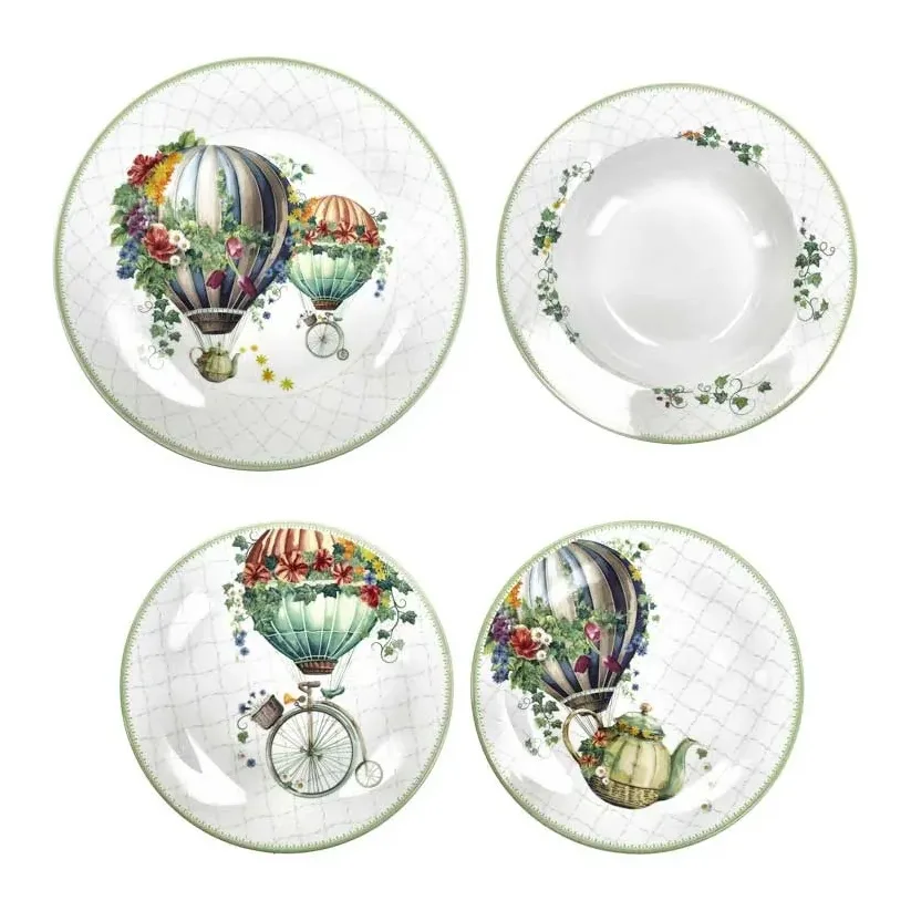Servizio Piatti Brandani Wonderland 18 Pezzi Porcellana