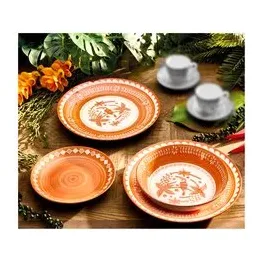 Servizio Piatti 18 Pezzi Brandani Tuka-Tuka Arancio