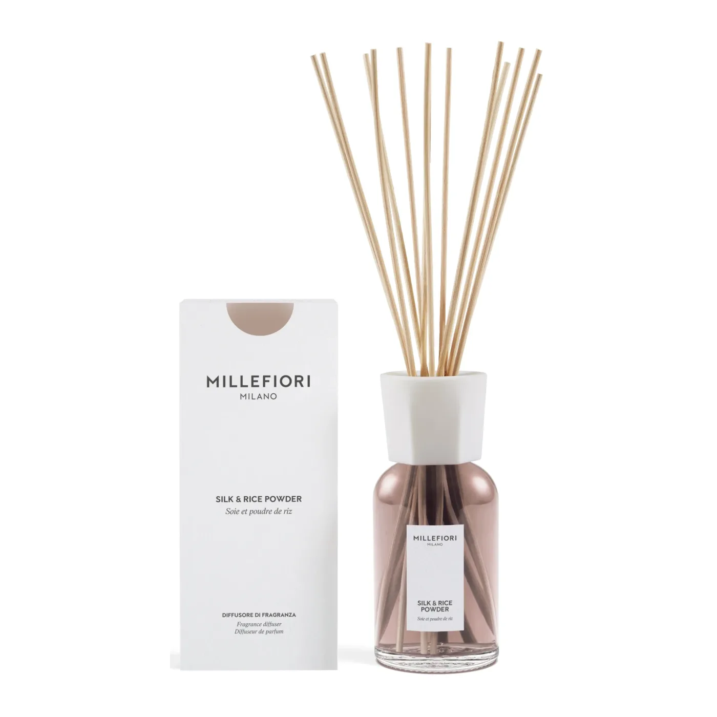 Diffusore Bastoncini Millefiori Silk & Rice Powder 500ml
