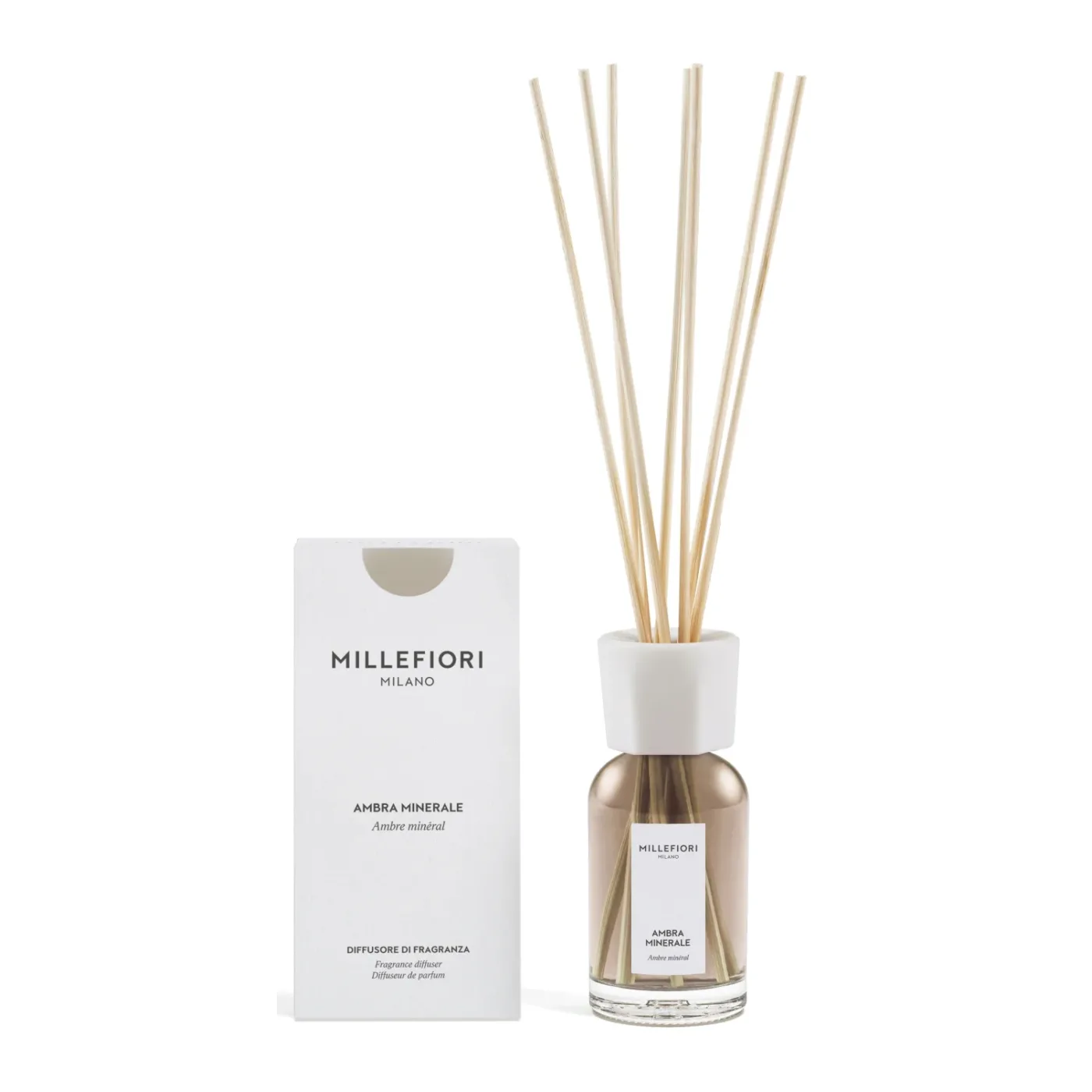 Diffusore a Bastoncini Millefiori Milano Ambra Minerale 100 ml