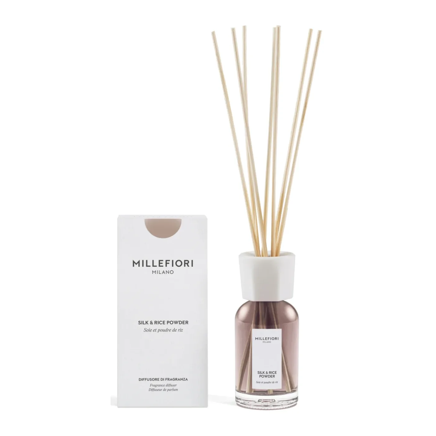 Diffusore a Bastoncini Millefiori Silk & Rice Powder 100ml