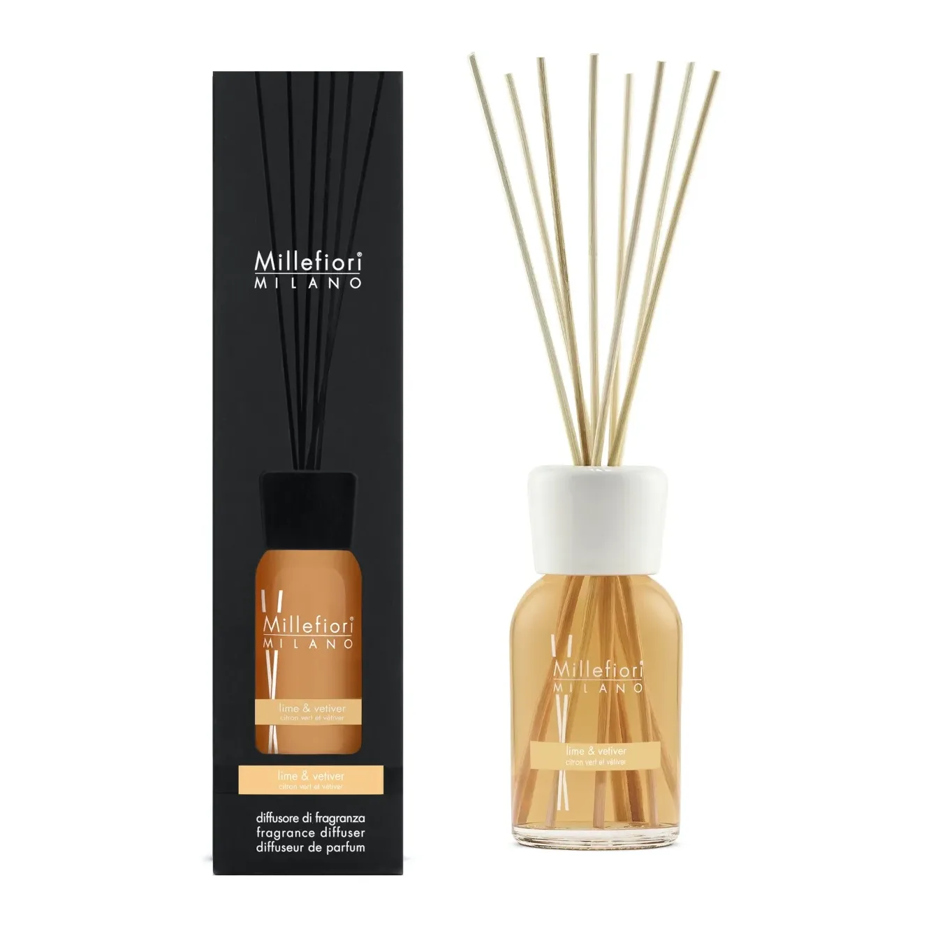Diffusore Bastoncini Millefiori Natural Lime & Vetiver 250ml