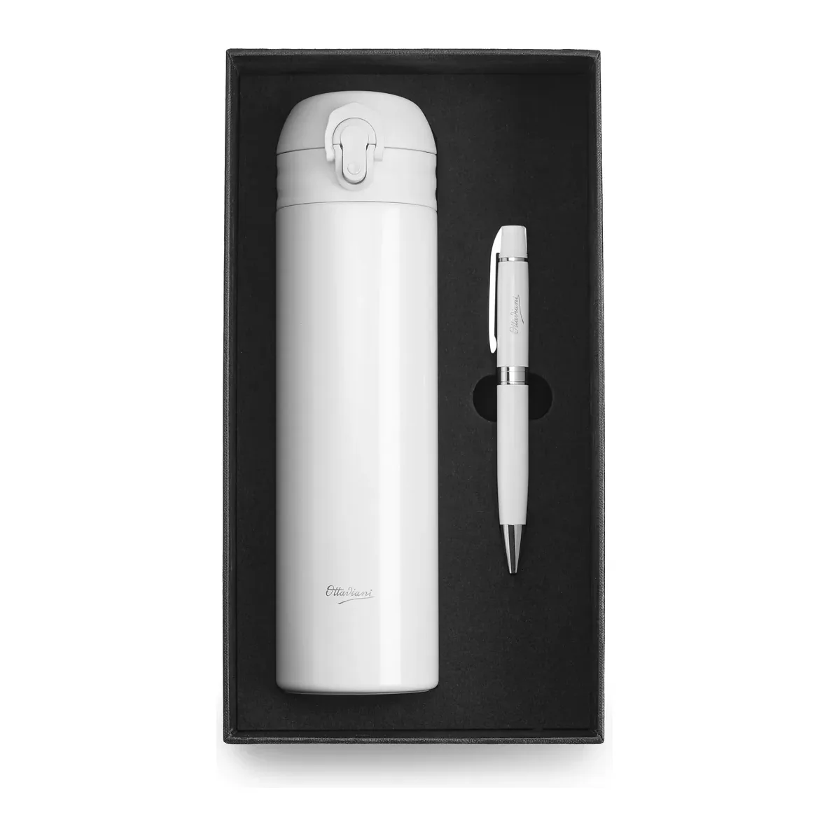 Set Ottaviani Penna Biro e Borraccia Termica in Acciaio h 14 cm