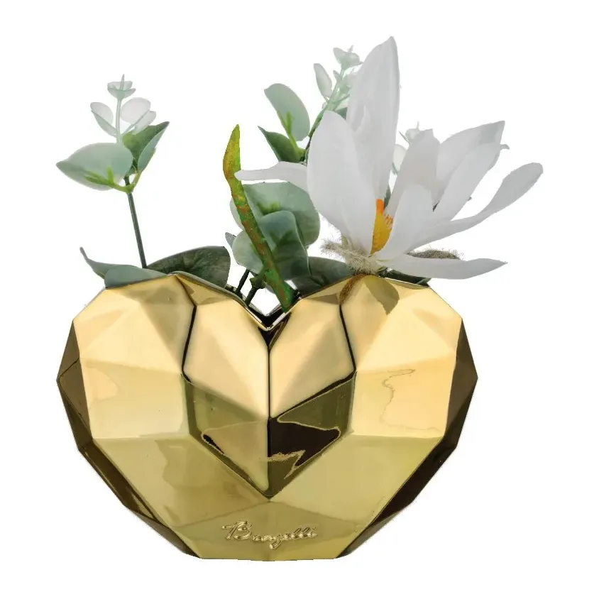 Vaso Cuore Design Bongelli Oro 27x20 cm