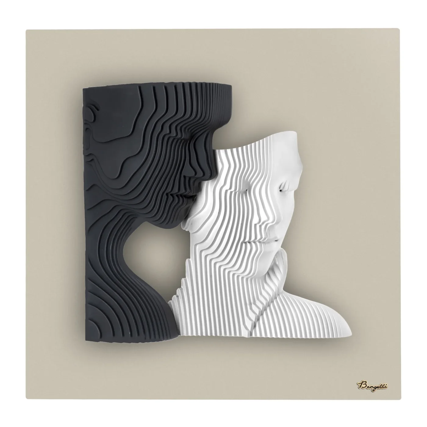 Quadro Visi Stilizzati Bongelli 50x50 Nocciola