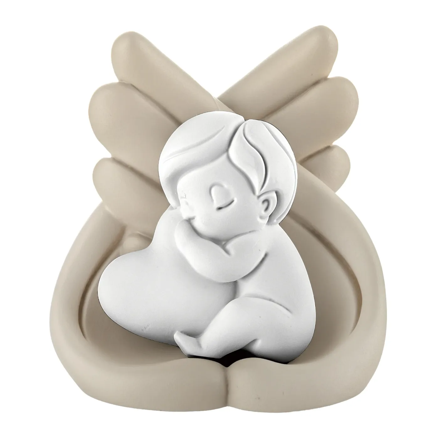 Bomboniera Bimbo Ali e Cuore Bongelli 9x10 Nocciola