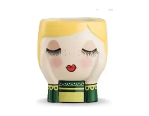 Vaso Egan Le Pupazze Mimì Giallo 12x11 Ceramica egan