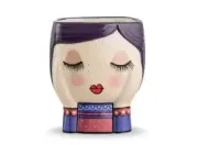 Vaso Le Pupazze Egan Mimì Viola 12x11 Ceramica egan
