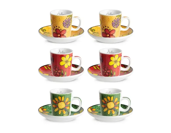 Set 6 Tazzine Caffè Egan Bellamore Porcellana egan