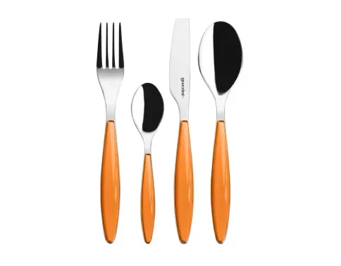 Set 24 Posate Guzzini Feeling Acciaio Arancio Guzzini