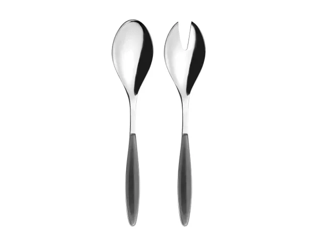 Set Posate Insalata Grigio Scuro in Acciaio 18/10 'Feeling' Guzzini