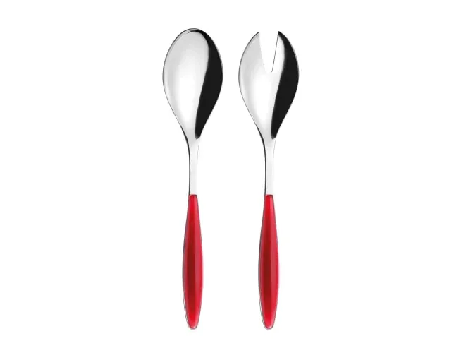 Set Posate Insalata Rosso Acciaio 18/10 'Feeling' Guzzini