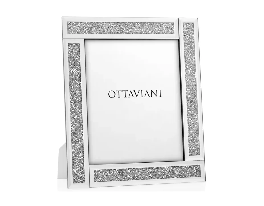 Portafoto Ottaviani con Fascia di Cristalli Argento 24,2x29,2x1,2 cm Ottaviani