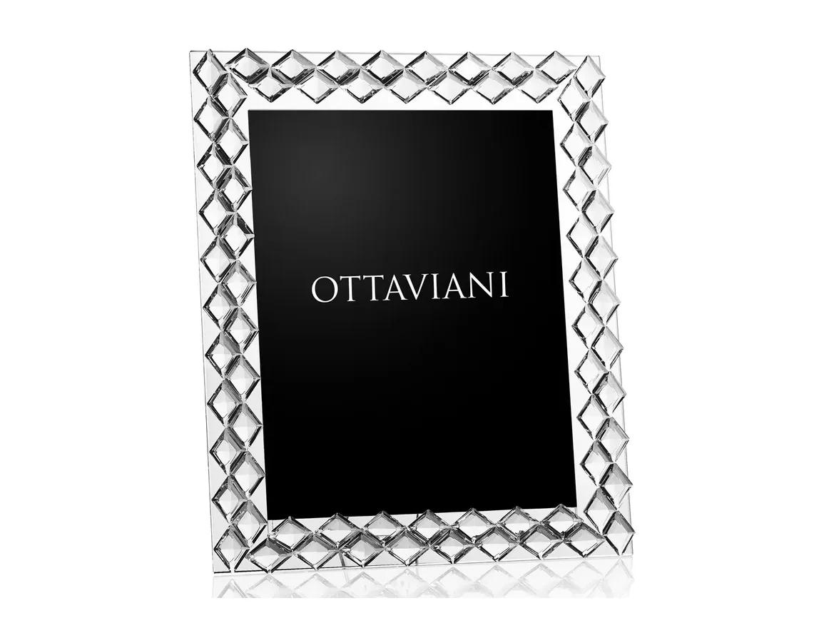 Portafoto Ottaviani in Cristallo Trapuntato Argento 29x24,5x9,5 cm Ottaviani
