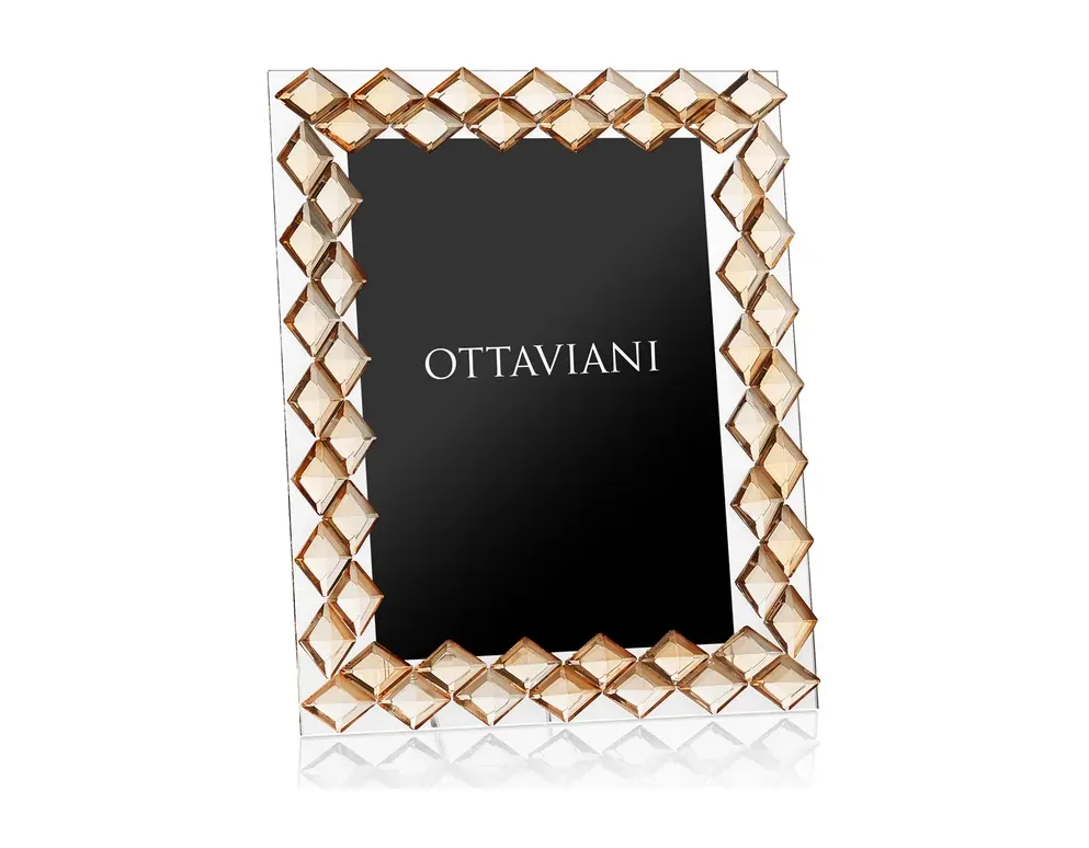Portafoto Ottaviani in Cristallo Trapuntato Oro 23x19x9,5 cm Ottaviani