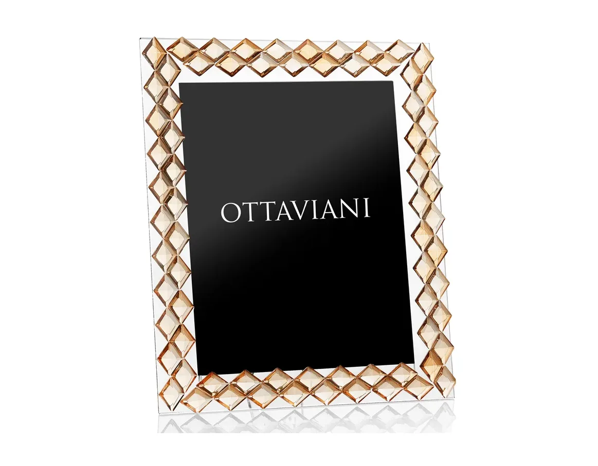 Portafoto Ottaviani in Cristallo Trapuntato Oro 29x24,5x9,5 cm Ottaviani