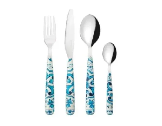Set 24 Posate Guzzini Blues Blu Mediterraneo Guzzini