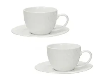 Set 6 Tazze Caffè Bianco in Porcellana Modello Optical Brandani