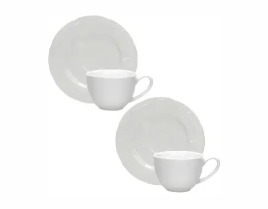 Set 6 Tazze Caffè Bianco Porcellana Ricordi Brandani