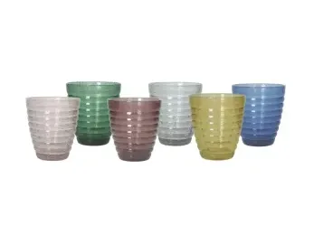 Set 6 Bicchieri Nebula Colori Assortiti Brandani in Vetro Brandani