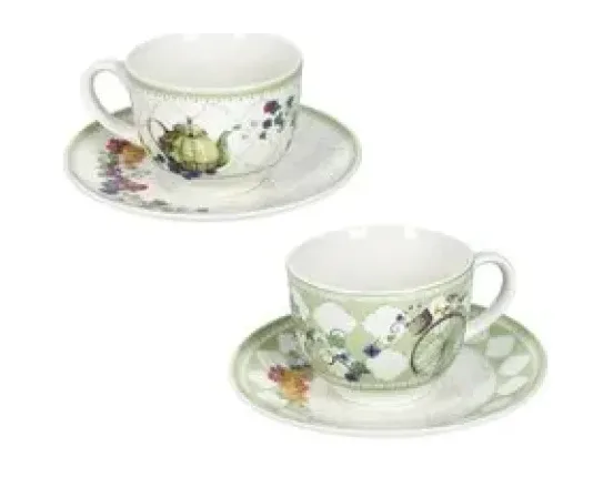 Set 2 Tazze Tè con Piattino Brandani Wonderland Brandani