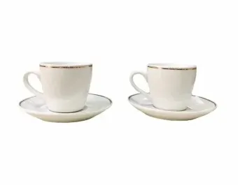 Set 2 Tazze Caffè Porcellana Brandani Punto Oro Brandani