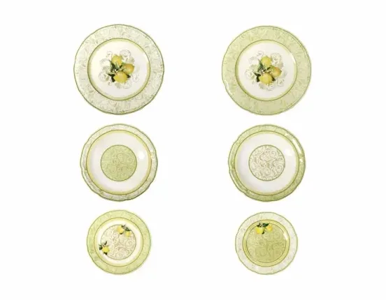 Servizio Piatti 18pz Limoni Brandani in Porcellana Brandani