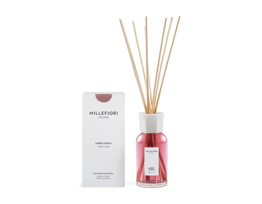 Diffusore Bastoncini Millefiori Natural Ambra & Rosa 250ml Millefiori Milano
