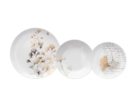 Servizio Piatti 18 Pezzi Tognana Madison Poesia Beige Tognana