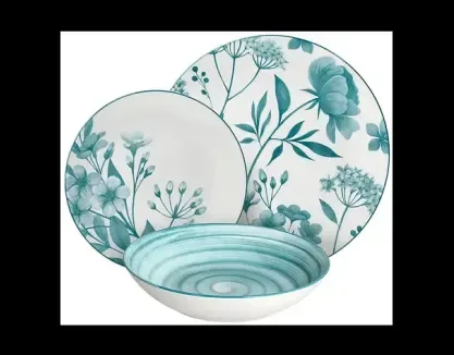 Servizio Piatti Tognana Coralie Teal 18 Pezzi Tognana