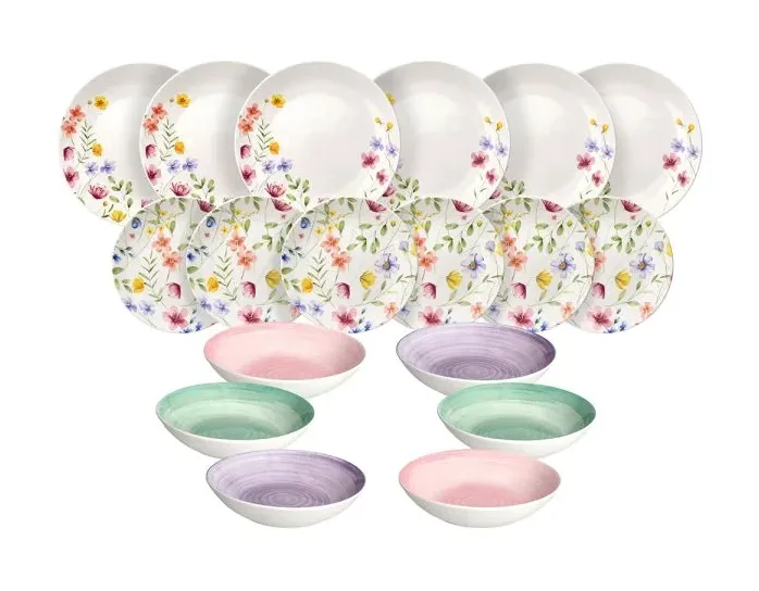 Servizio Piatti 18 Pezzi Tognana Madison Petals Tognana