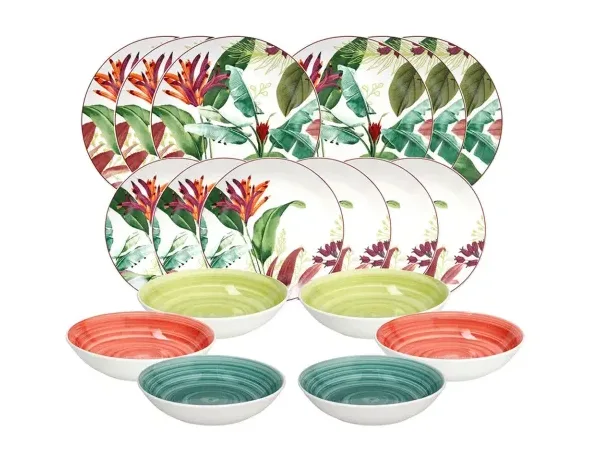 Servizio Piatti Tognana Madison Tropicalia 18 Pz Tognana