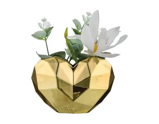 Vaso Cuore Design Bongelli Oro 27x20 cm Bongelli