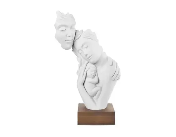Bongelli Scultura Famiglia Stilizzata h.18 Argento Oro Nocciola Bongelli