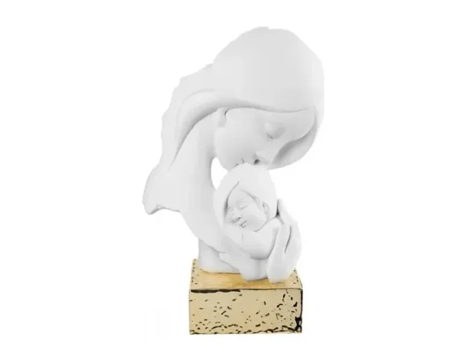 Scultura Maternità 28cm Base Oro/Argento/Tortora Bongelli