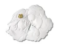 Quadro Bianco Sacra Famiglia Fiore Oro 40x52 cm Bongelli