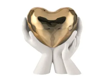 scultura mani doppie cuore oro 10x9 Bongelli