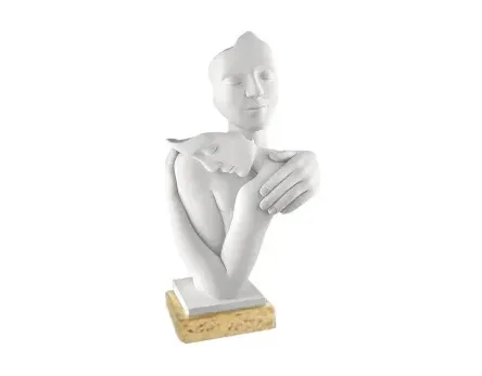 Scultura Abbraccio Bongelli in Polvere di Marmo Altezza 39cm Bongelli
