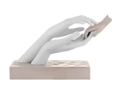 Scultura Mani Baby Bongelli Carezza 11×16 Marmorino Rosa Bongelli