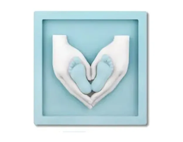 quadretto piedini baby celeste 16x16 Bongelli