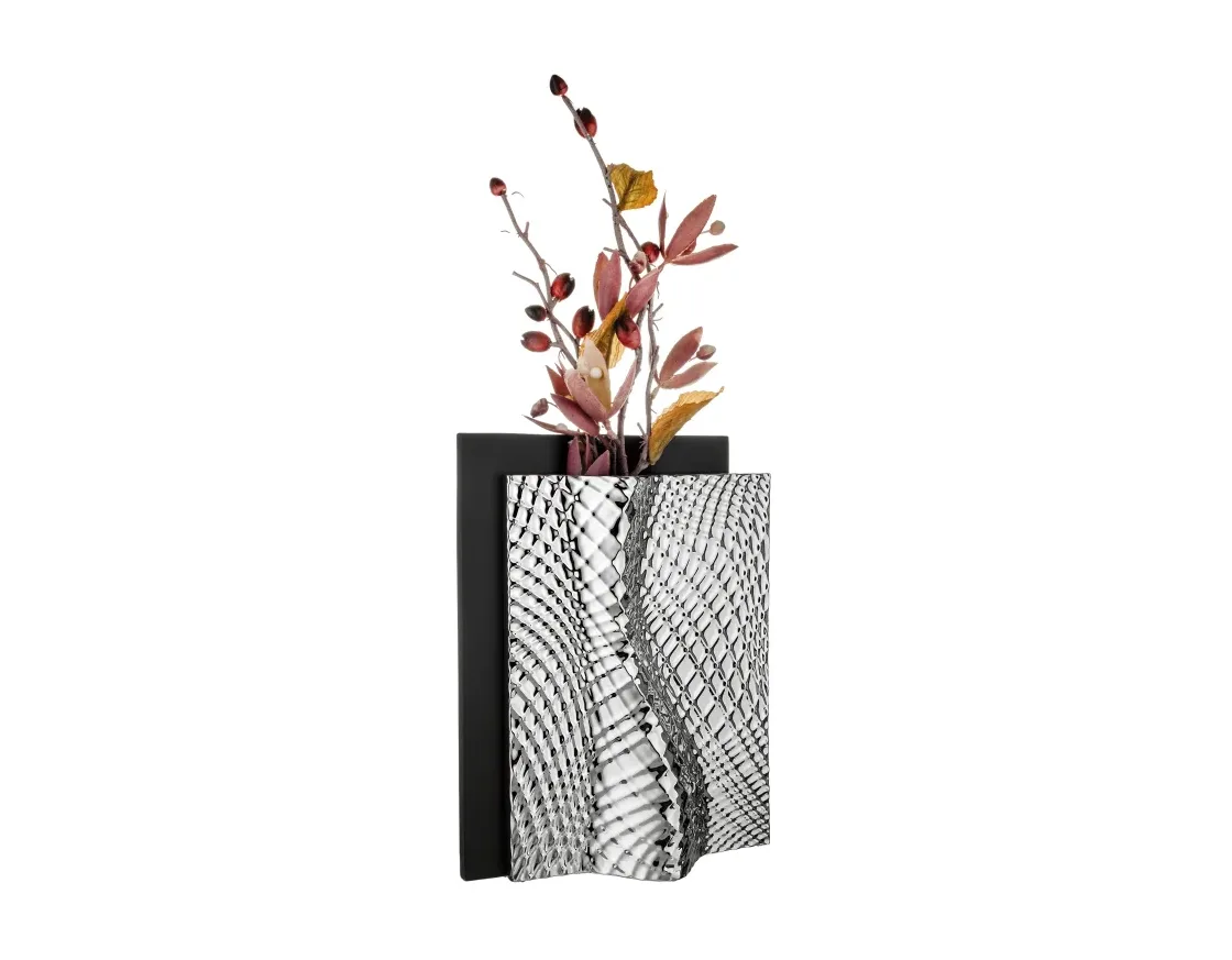 Vaso Ophis Bongelli H30 Marmorino Nero Argento Bongelli