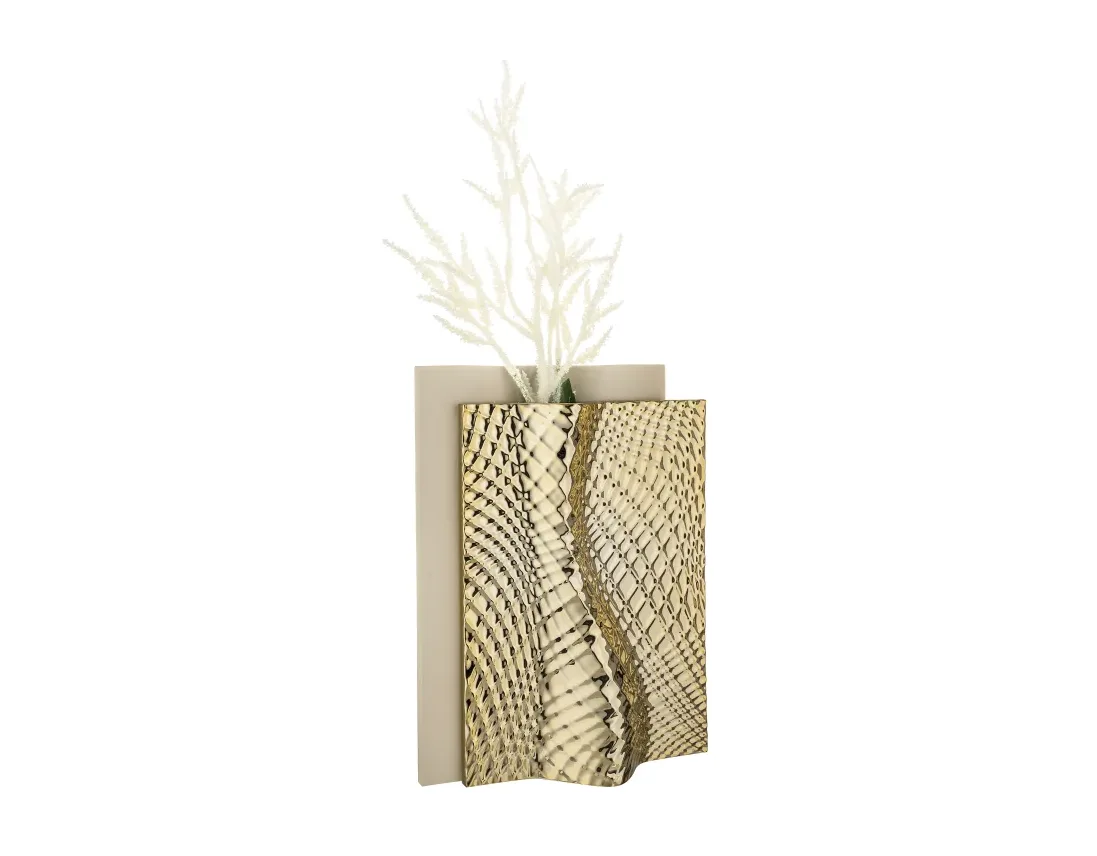 Vaso Ophis Bongelli Marmorino H.30 Nocciola Oro Bongelli