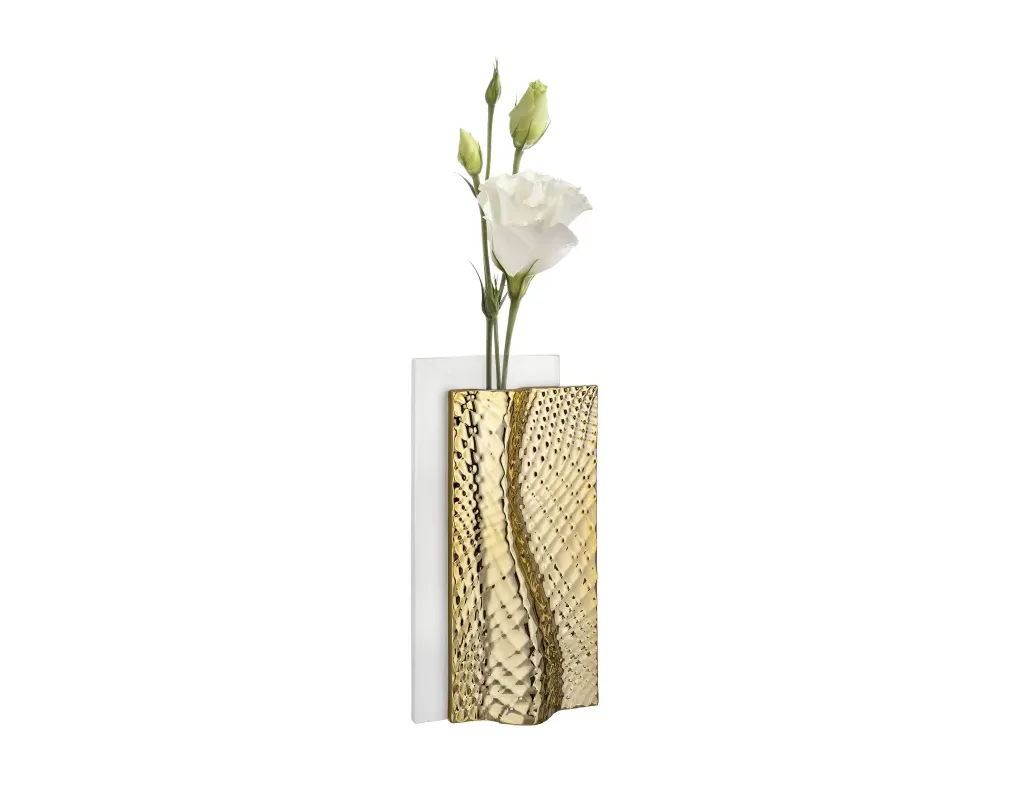 Portacandele Ophis Bongelli H.22 Bianco Oro Bongelli