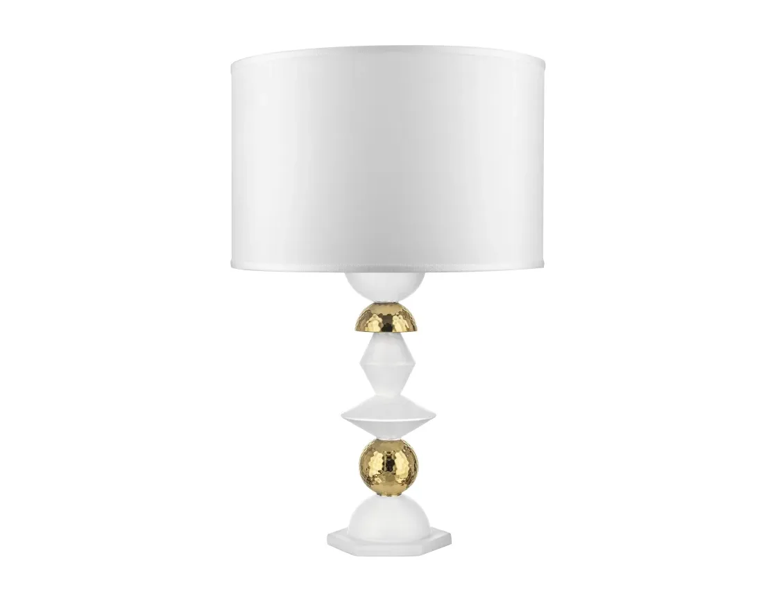 Lampada Liberty Fantasy Bongelli Bianco Oro Cappa Bianca Bongelli